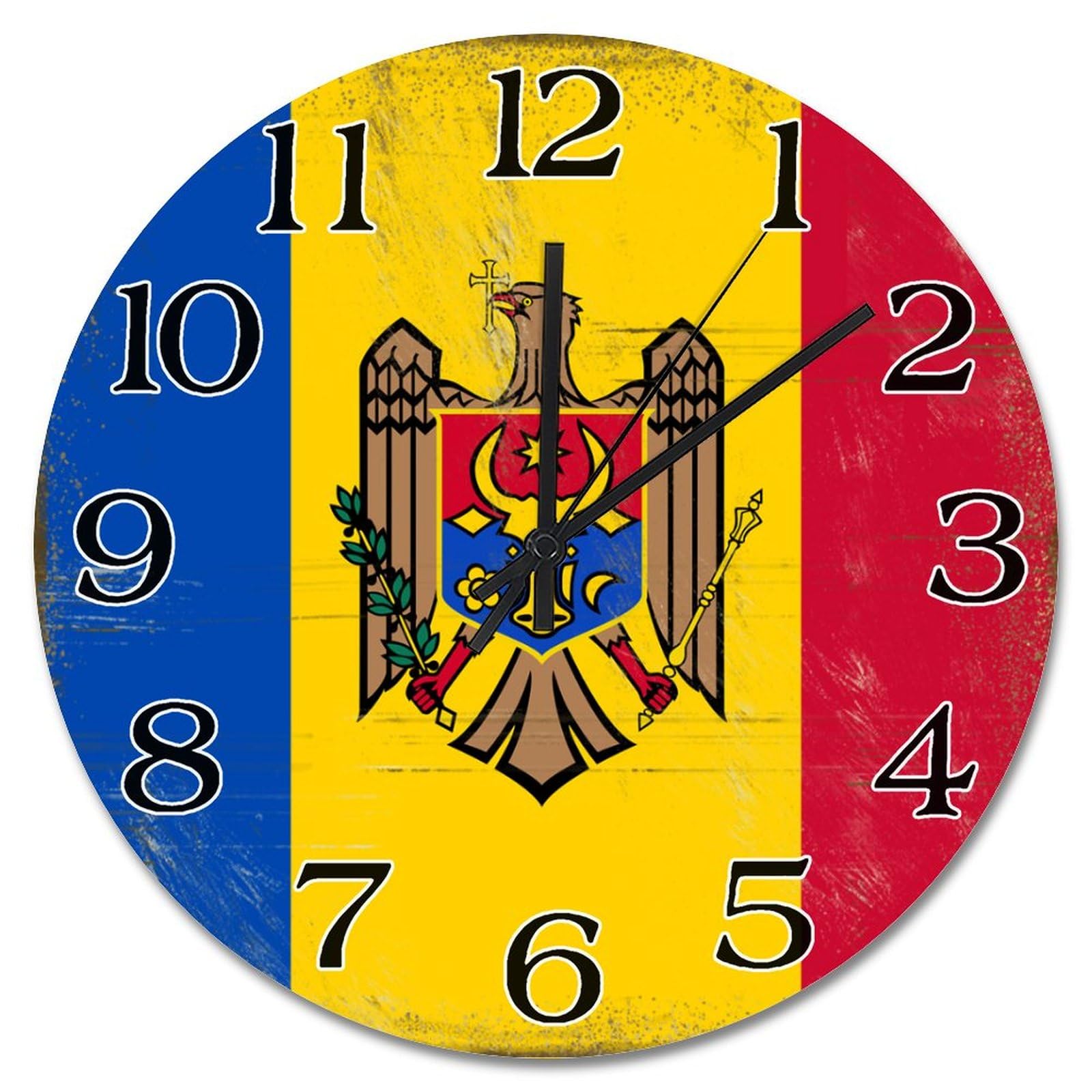 Horloge de la Moldavie ronde de 25,4 cm pour salon