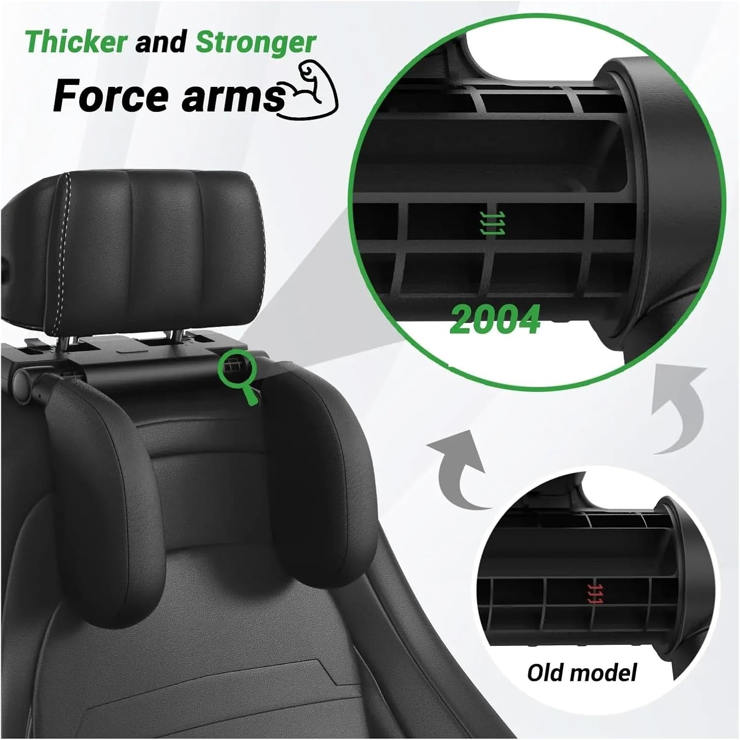 Car Headrest Pillow - Thickened Memory Foam Neck Support with 180° Adjustable Comfortable Travel(A05-black)
