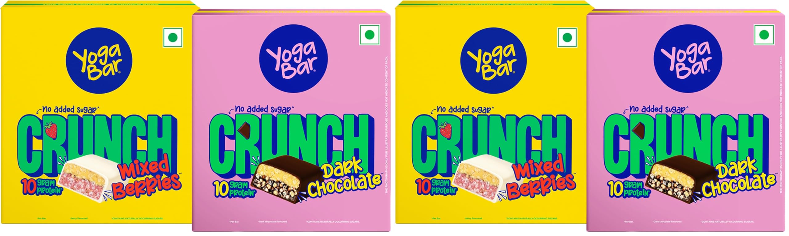 Yogabar Crunch Mixed Berries Protein Bar | No Added Sugar | 10g Protein | High Fibre | Gluten Free Snack | 50g each, Pack of 1 — Amazon image 19