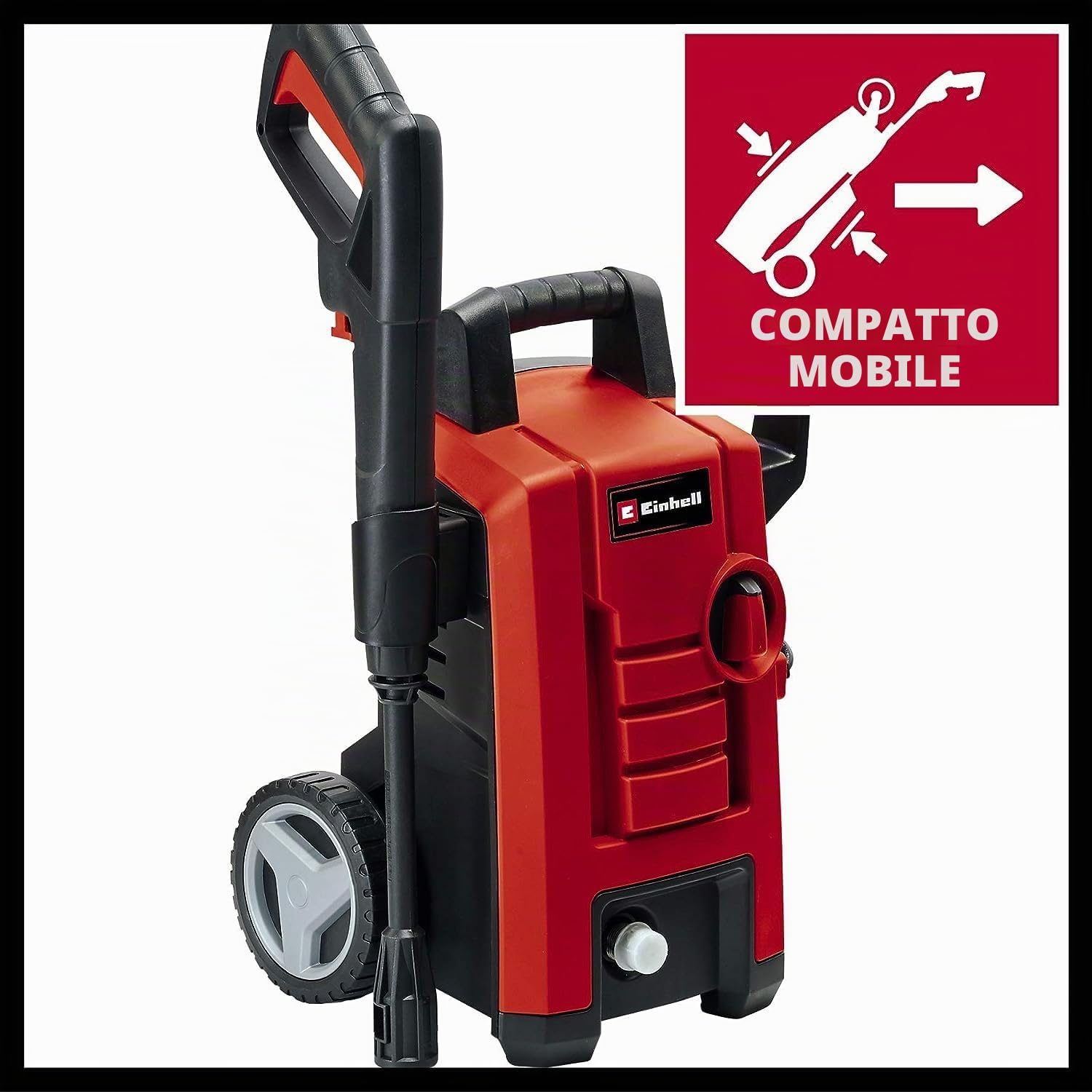 Einhell TC-HP Idropulitrice (tensione 220-240V, potenza 1500W, pressione 130 bar, portata 390L/h, incl. tubo flessibile ad alta pressione, pistola, lancia, ugelli, spazzola, serbatoio per detergente)