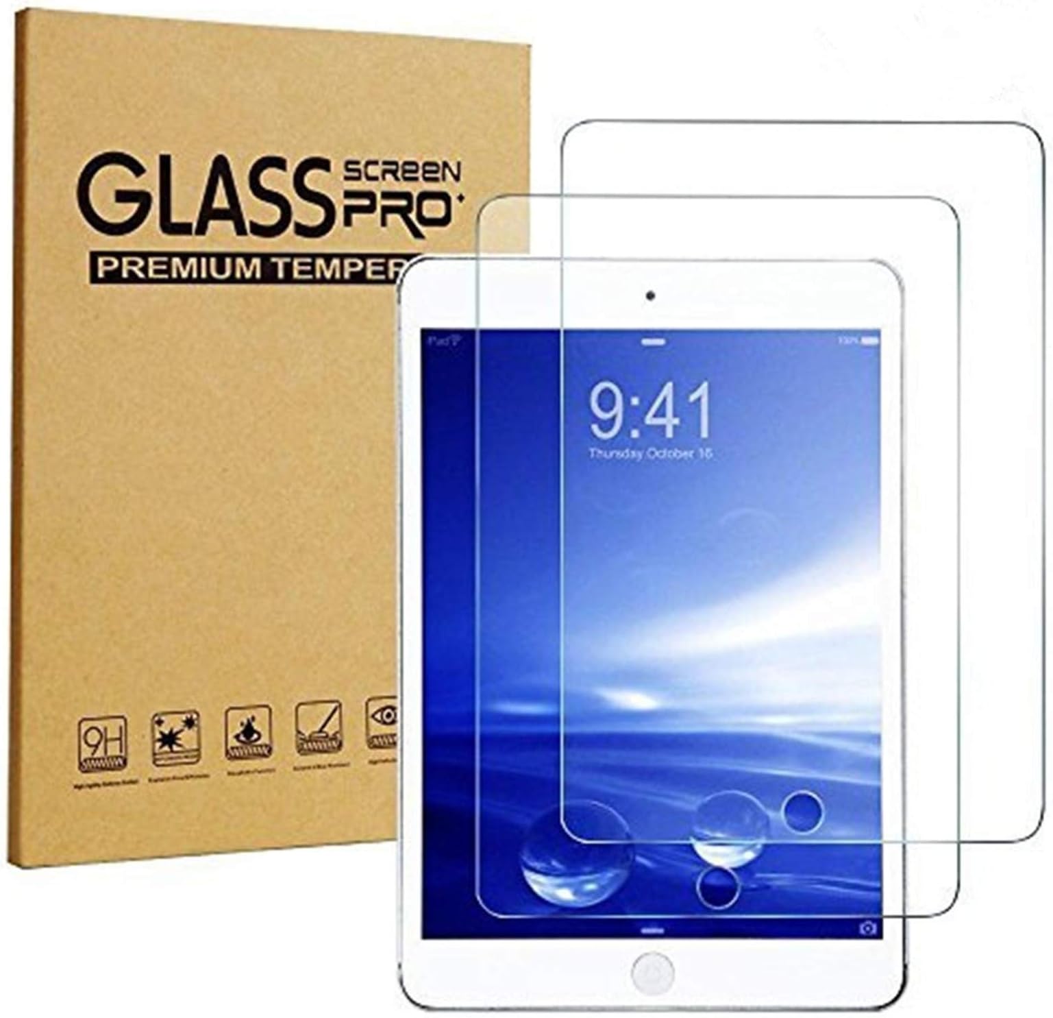 SincaseiPad Mini 4 Screen Protector, [2-Pack] Sincase Clear Premium iPad Mini 4 Tempered Glass Screen Protector [Bubble Free] 2.5D Curved Shatterproof Glass Cover Screen Film for Apple iPad Mini 4