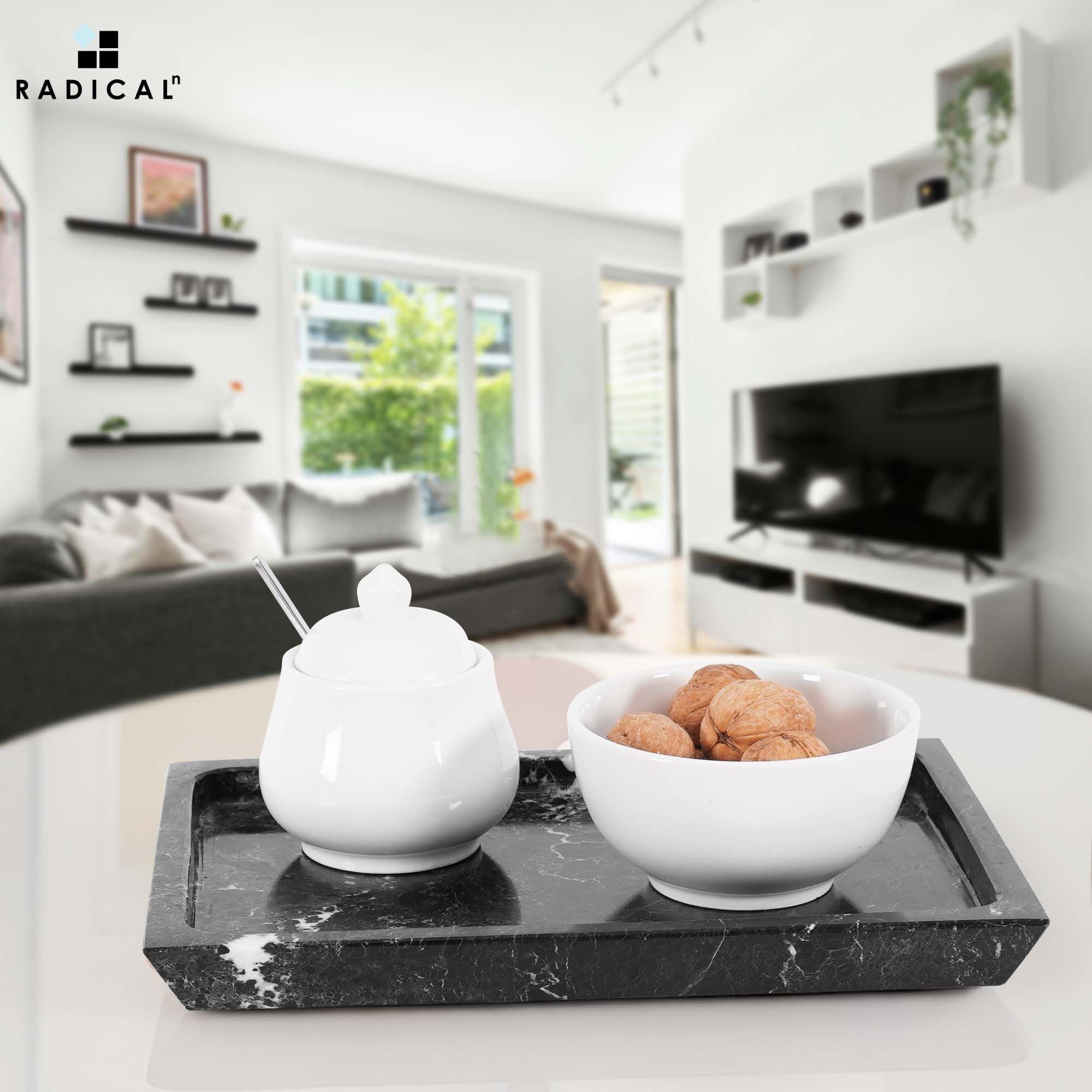 SPESHSTONES Plateau Ovale En Marbre Noir De 24 Cm Fait à La Main Pour Salle De Bain, Parfum, Bijoux Et Bougies U2013 Plateaux Décoratifs En Pierre Pour Comptoir, Centres De Table Basse
