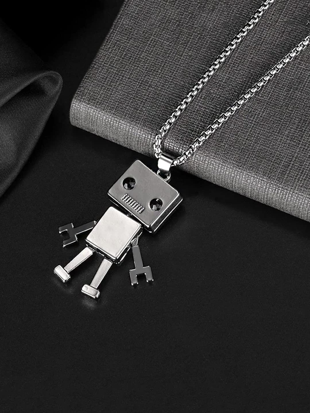 Toned Robot Locket Chain Pendant, Unique Design