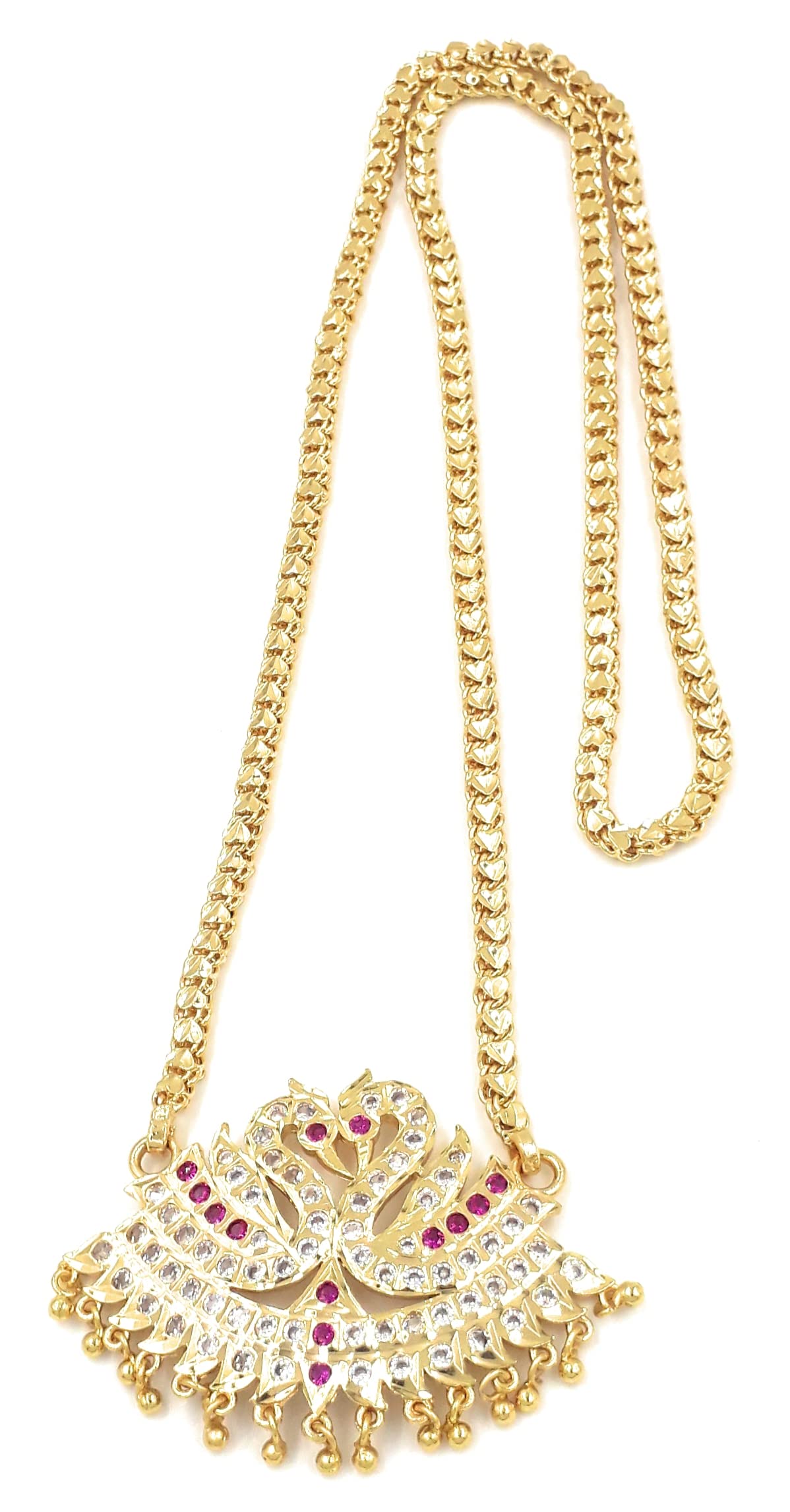 Anujeet Fashion Hub 1956 Stylish Gold Plated Fashion Jewellery Traditional Covering Long Chain with Multicolor AD stone Peacock Dollar for Women & Girls (B09S6R9CGW) Amazon Price History, Amazon Price Tracker