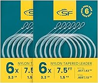 Vista 70 de SF Líder Cónico Pre-Atado con Lazo para Pesca con Mosca de Nailon Transparente para Trucha de Agua Dulce y Salada Bonefish Permit Lubina Salmón
