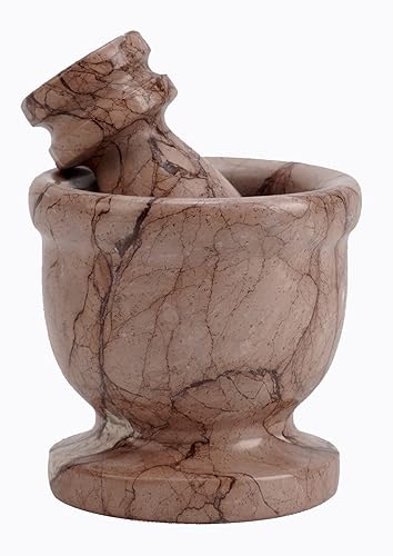 Radicaln Juego de mortero y mortero - Tamaño Marinara de 2.5 pulgadas, mortero y mortero de mármol portátil hecho a mano  Accesorios de cocina para