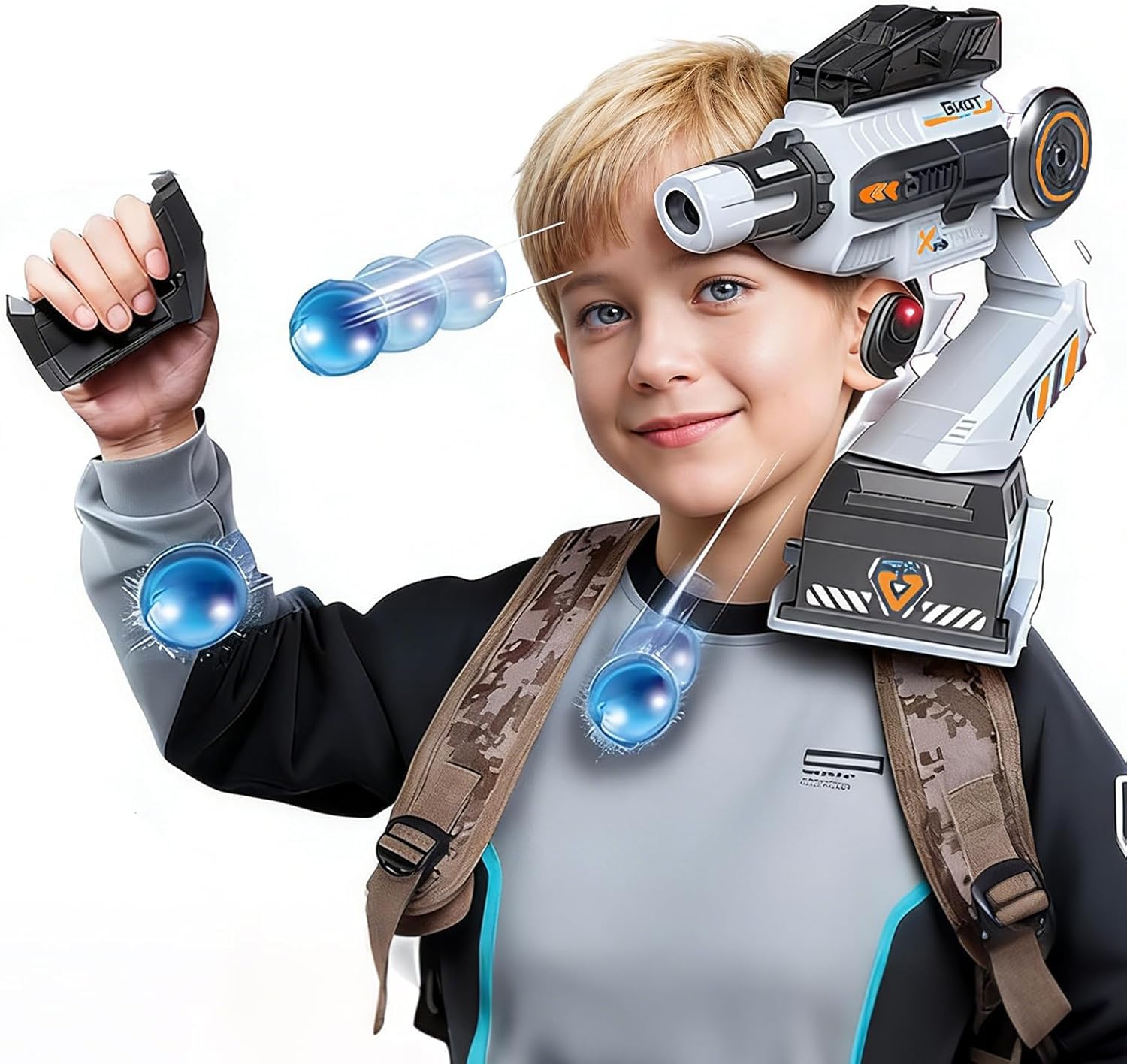 Cool Inductive Robot Arm, Motion-Tracked Blaster, Motion Control Automatic Toy Machine Gun with Wearable Shoulder Mount &amp; Remote Control