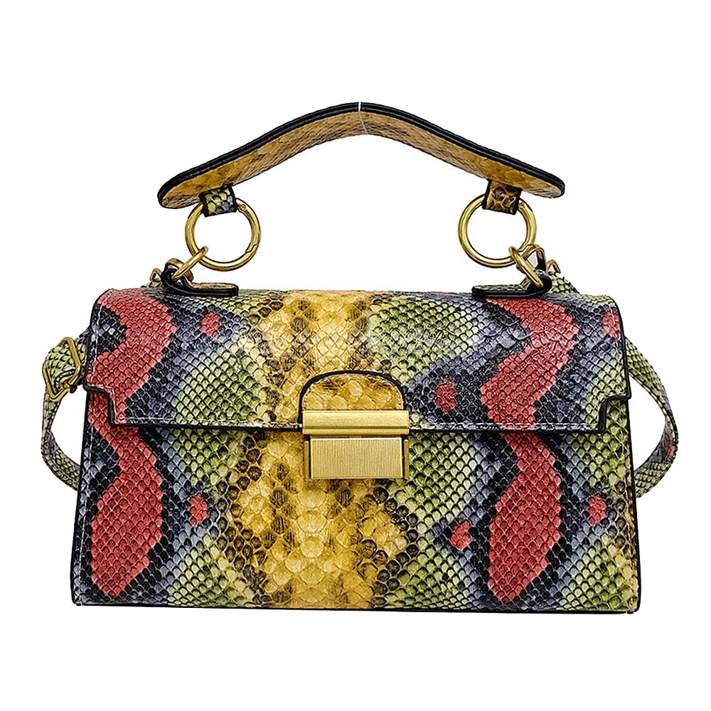 Bolso Bandolera Pequeña para Mujer en Cuero PU Bolso de Hombro con Estampado de Piel de cocodrilo Moda Bolsos de Mano con Bandolera para Damas Bolso de señora Carteras de Mano y Clutches