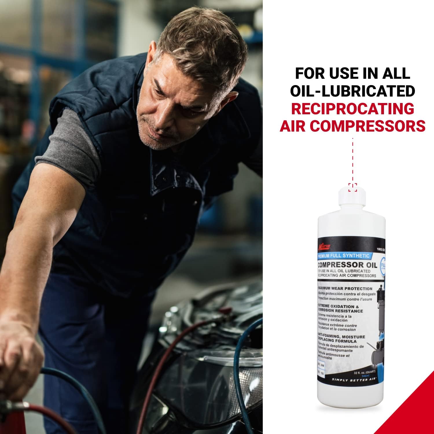 Milton 1002-32S Premium Full Synthetic Air Compressor Oil ISO-100-32 oz.