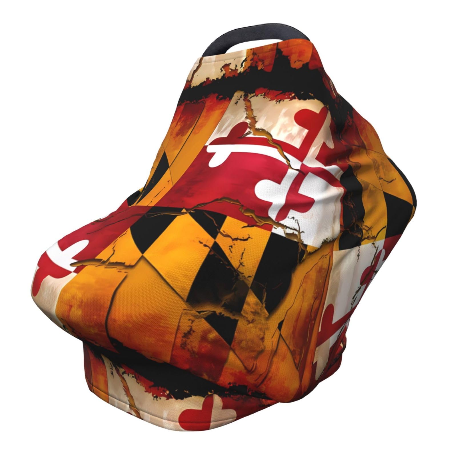 XZDHYZ vintage wooden maryland flag Versatile full-print Stroller Chair Cover/Nursing Cover, specially designed for your baby, Black