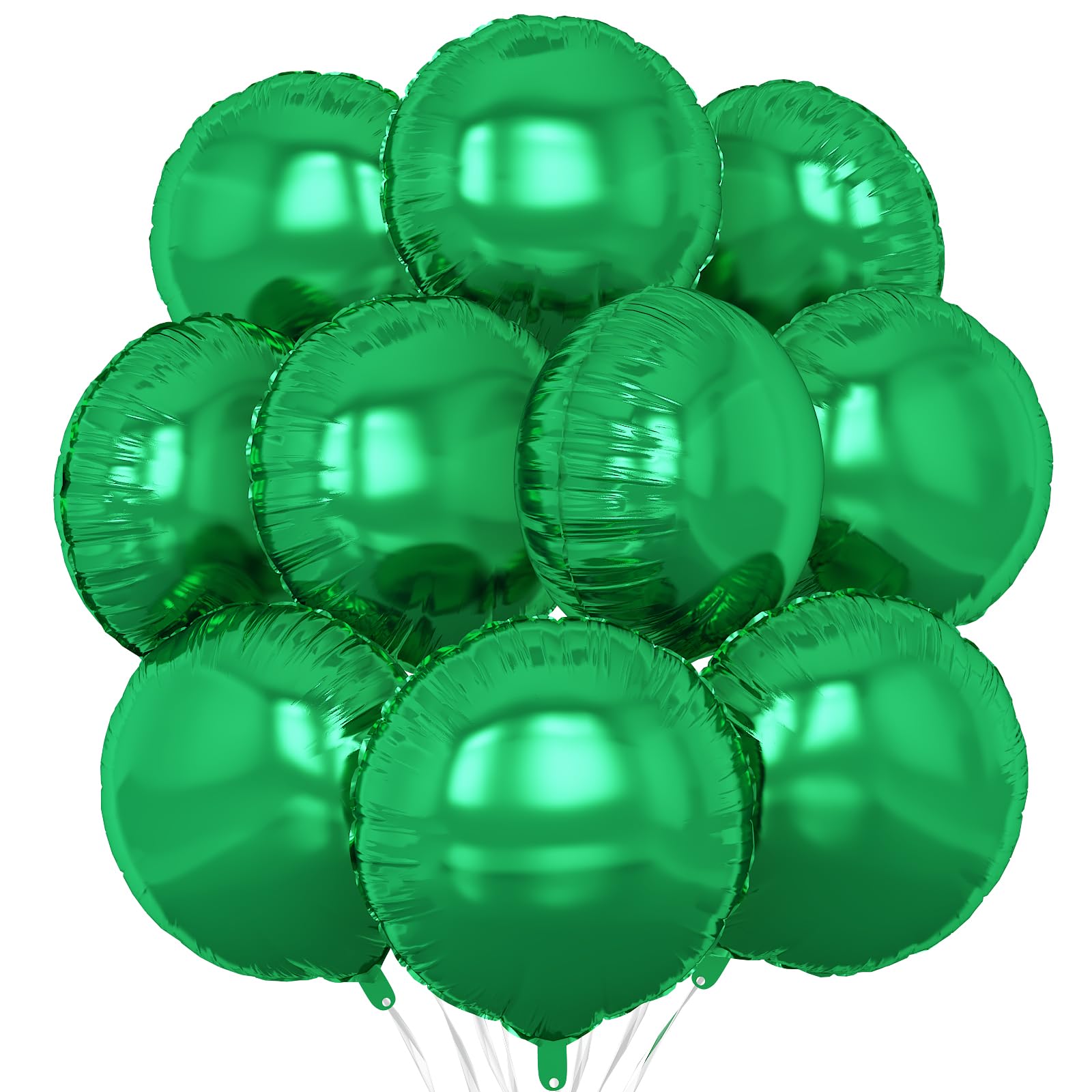 Green Round Foil Balloons,20Pcs Round Shaped Balloons 18"Helium balloon for Boys Birthday Baby Shower Graduate Party Decoration