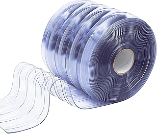 Moukeren Plastic Curtain Strips, 82 ft x 8 in Clear PVC Strip Curtain Roll, Heavy Duty Plastic Insulated Freezer Door Strips for Commercial, Walk-in Cooler, Garage, Warehouse, 0.08" Thickness