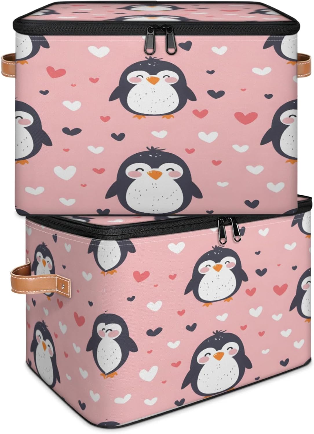 2-Pack Storage bins with lids - 26 quart organizer bins - Collapsible fabric storage bins with sturdy handles and double zipper tops - Versatile for home, toys, dorm rooms