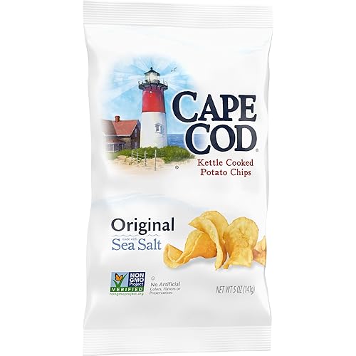 Miniatura 5 de Cape Cod, Patatas fritas cocidas Kettle Sal marina original, 5 onzas