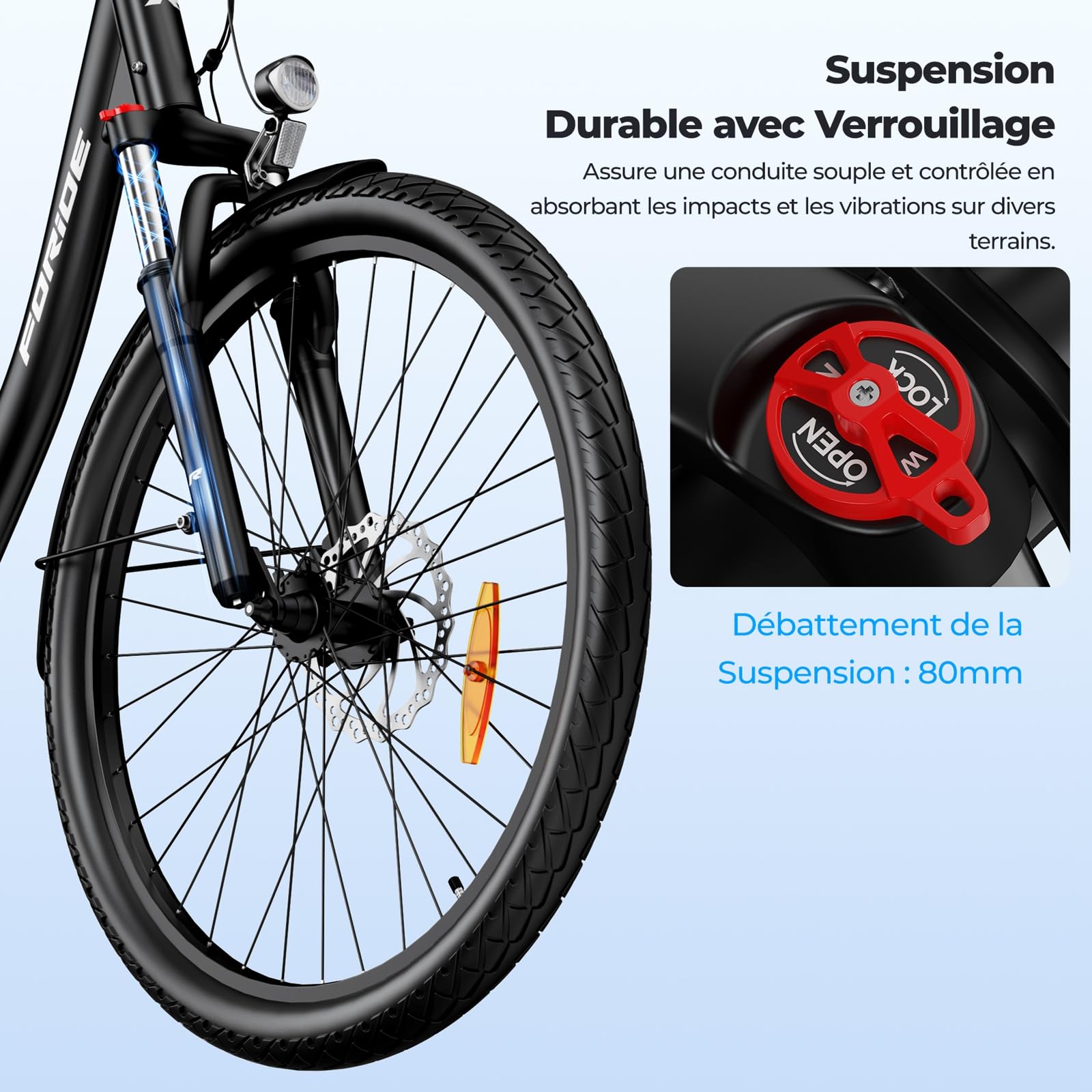 Urbano 2 Vélos électriques, Vélo à Assistance électrique 26 Pouces à Moteur Central 36V 13AH 250W, VTC Electrique Homme Femme, Autonomie 100km
