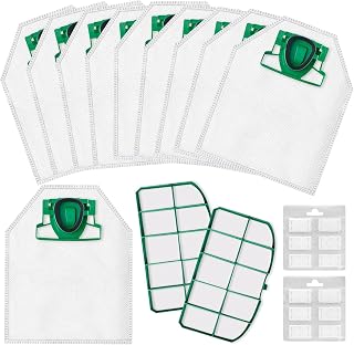10 bolsas de aspiradora para Vorwerk Kobold VK200 FP200 con 2 filtros de protección del motor, bolsas de microfibra premium para Vorwerk Kobold VK200 FP200