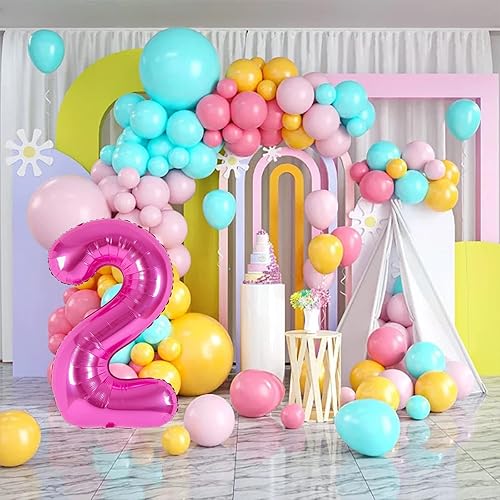 Miniatura 6 de Globos gigantes de 40 pulgadas, color rosa, número 0, tamaño gigante, dígito gigante, de lámina de mylar, helio rosa 0 para niños, suministros de