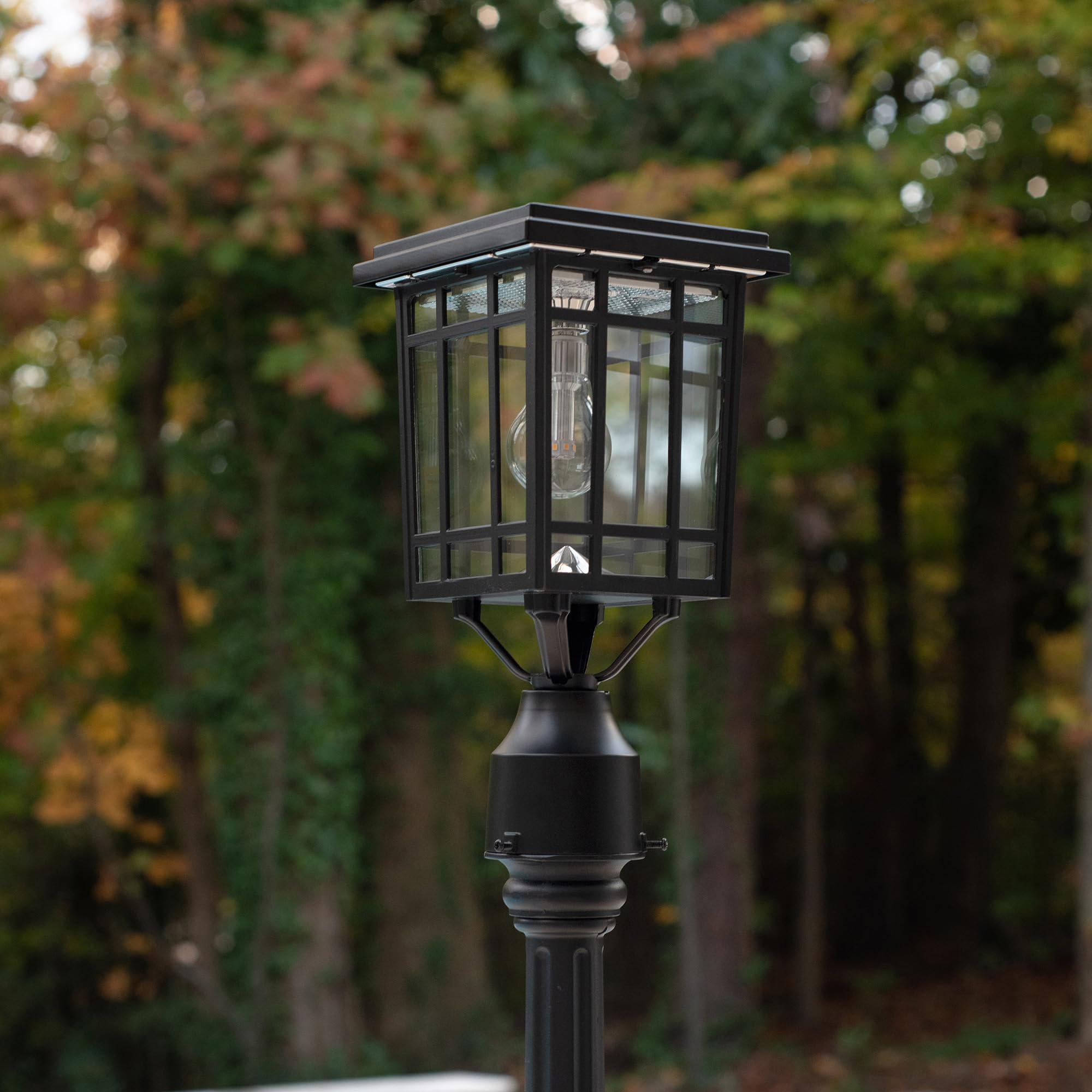 Gama Sonic Prairie Bulb Lamp Outdoor Solar Light Fixture, Pole