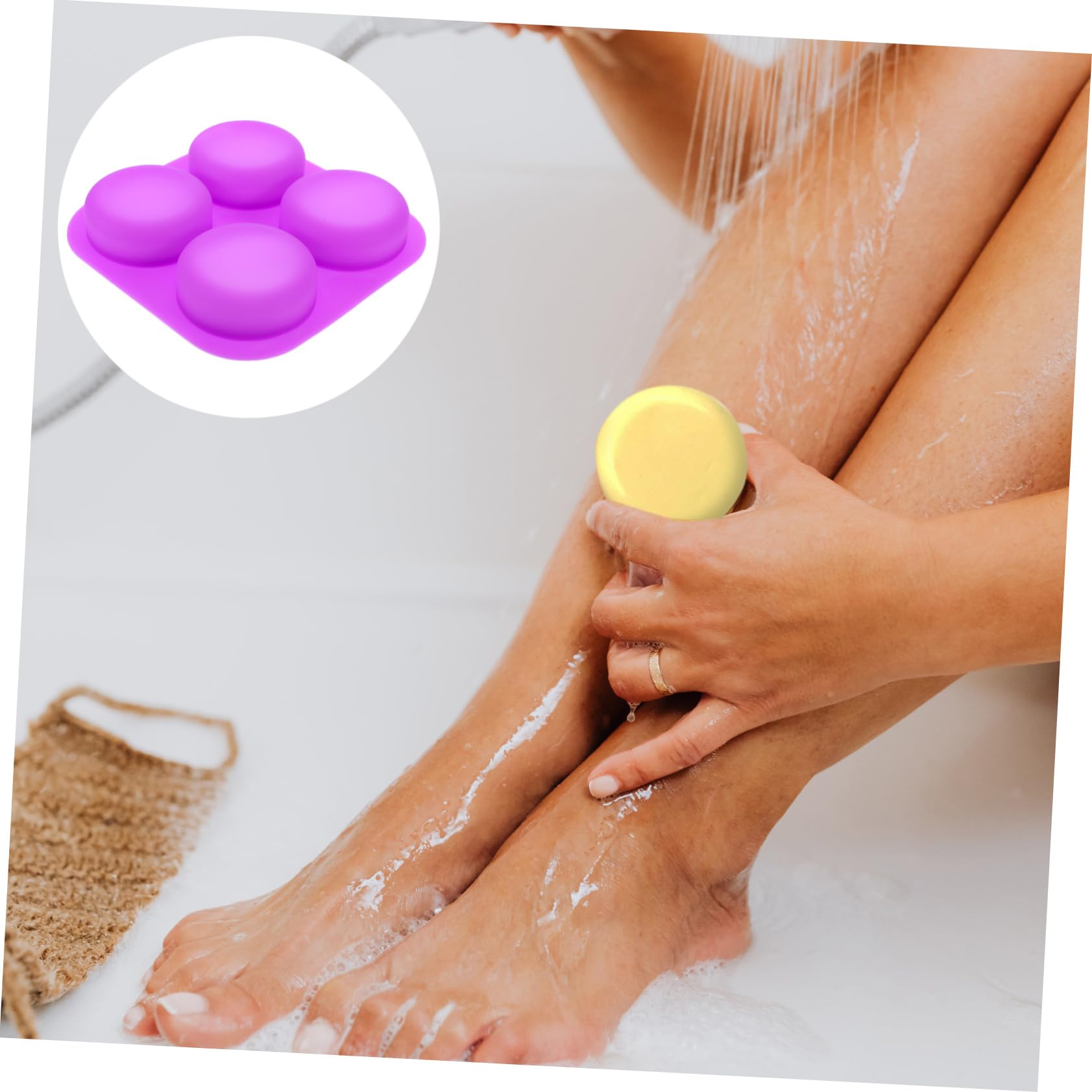 Operitacx 5 Ensembles Moule À En Silicone Distributeur De Moussant Porte- Produit Vaisselle En Barre Maison Fait Gel De Silice Violet,mauve 2 Pièces * 5