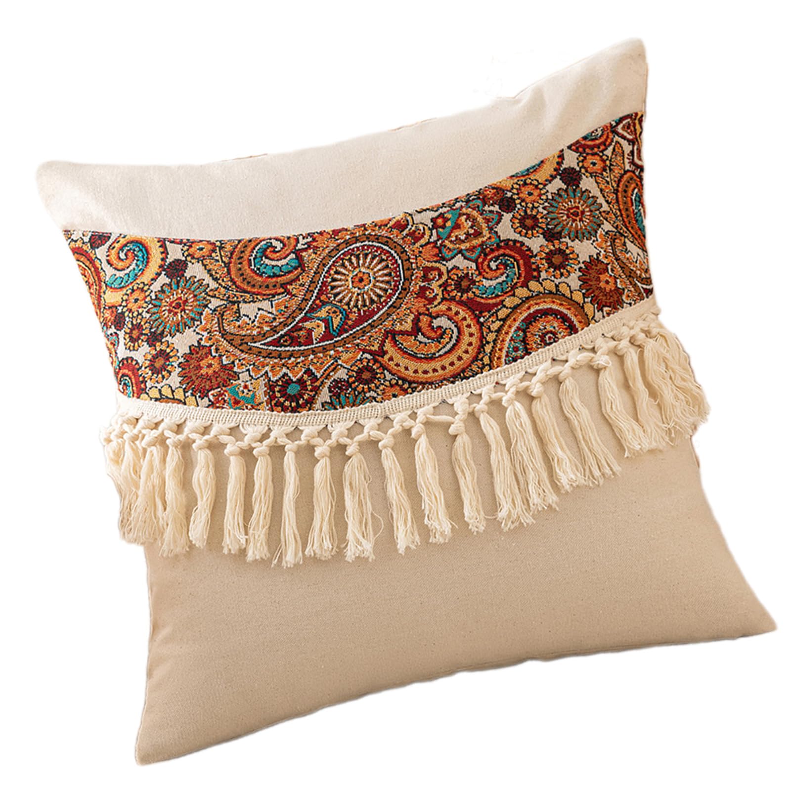 Kalttoy Pillow Shams Pillow Case with Fringe and Tassels for Modern Farm House Decoration on Couch or Bed Decoration Fringed Throw Sleeve