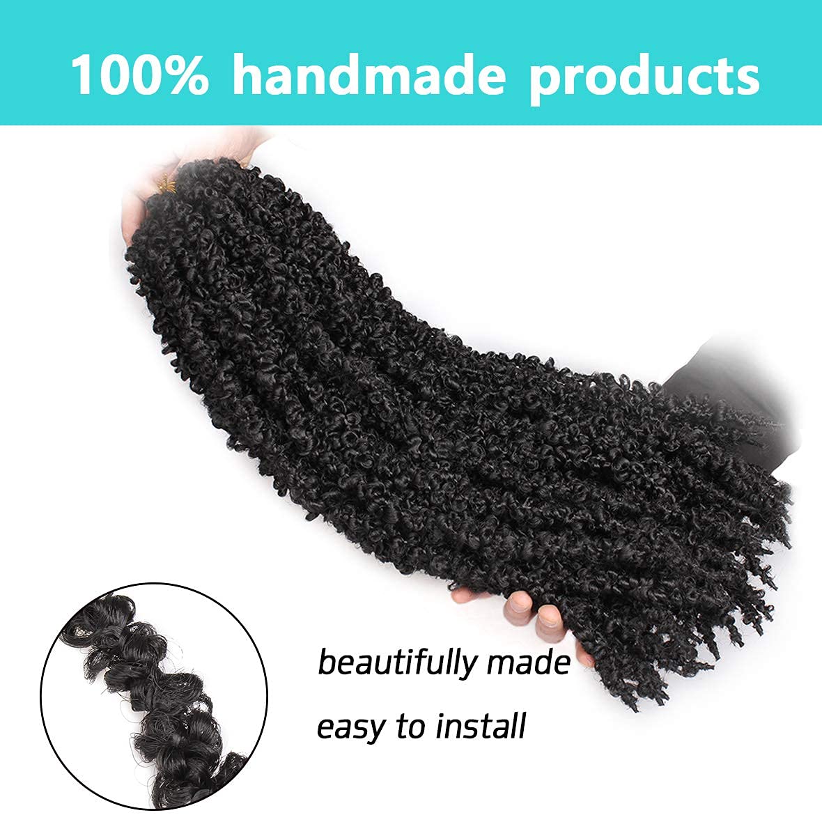 ZRQ 6 Packs Butterfly Locs Crochet Hair 20 Inch Black Distressed Faux Locs Hair Extensions Pre-looped Crochet Braids Synthetic Soft Locs For Women 1B#