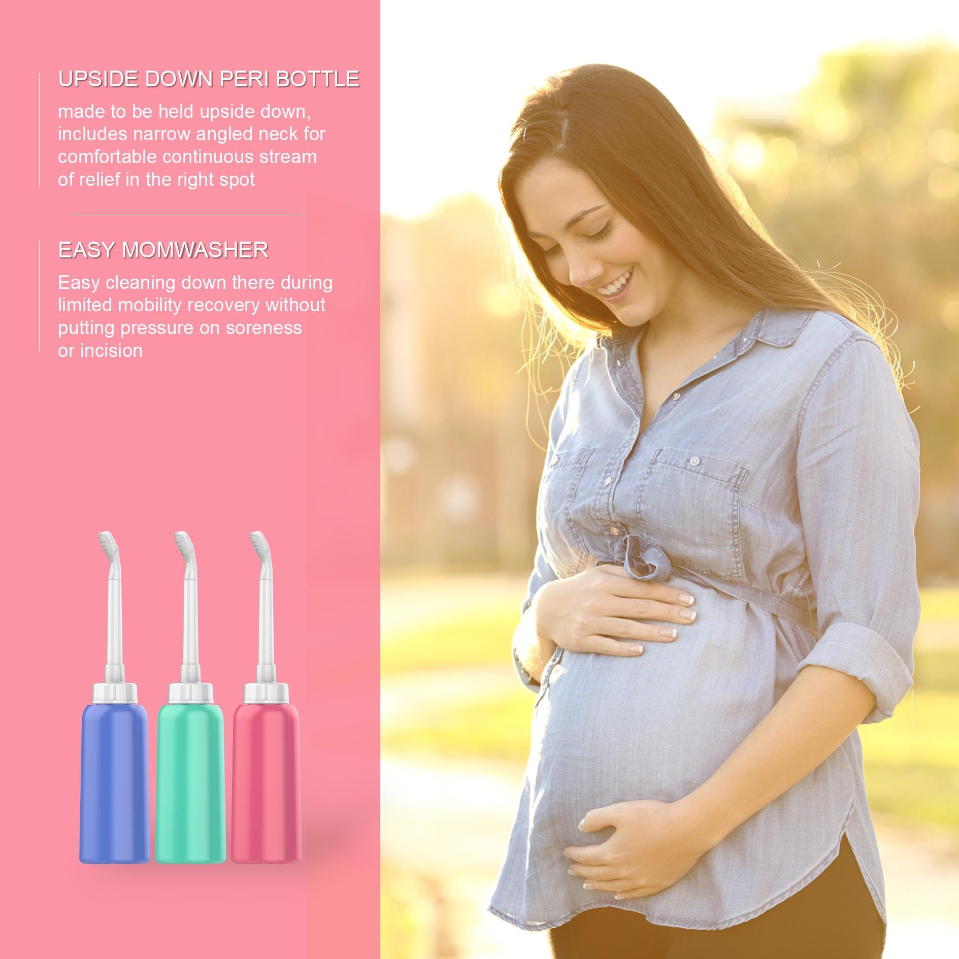 2PCS-Pack Portable Bidet 500ml for Travel Bidet Bottle with 2 Nozzle Scalable Pipe Storage Bag Peri Bottle for — view 9