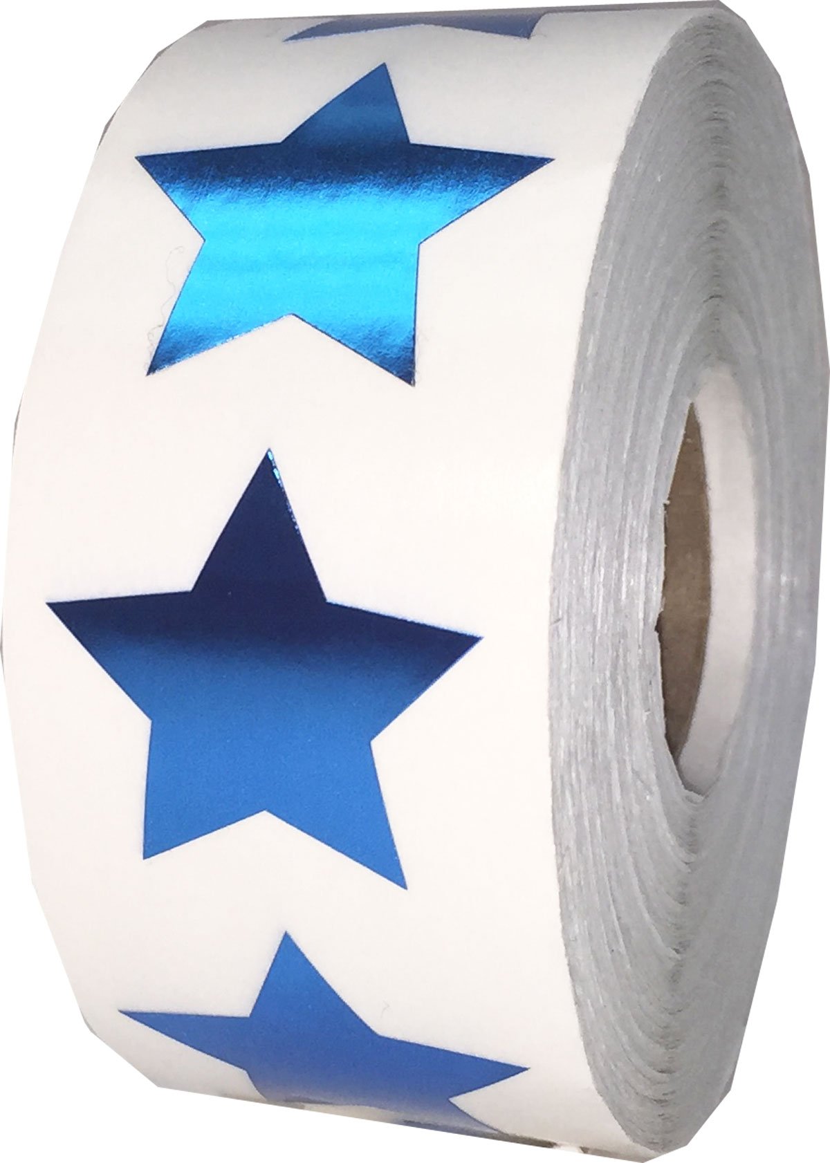 Metallic Blue Star Shape Stickers 1 Inch 500 Adhesive Labels