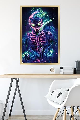 Miniatura 90 de Trends International Wumples - Póster de pared de esqueleto neón, 22.4 pulgadas de largo x 14.7 pulgadas, versión premium sin marco