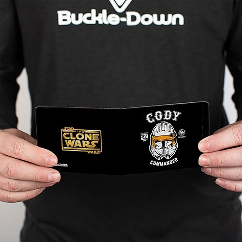 Miniatura 4 de Buckle-Down Billetera plegable para hombre Star Wars Clone Captain Cody, 4.0" x 3.5", Capitán Clon de Star Wars Cody, Buckle-down Billetera plegable