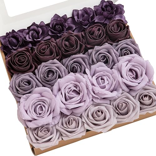 Miniatura 60 de Ling's moment - Juego de flores artificiales para manualidades, ramos de boda, centros de mesa, arreglos de novia, fiestas y decoración del hogar