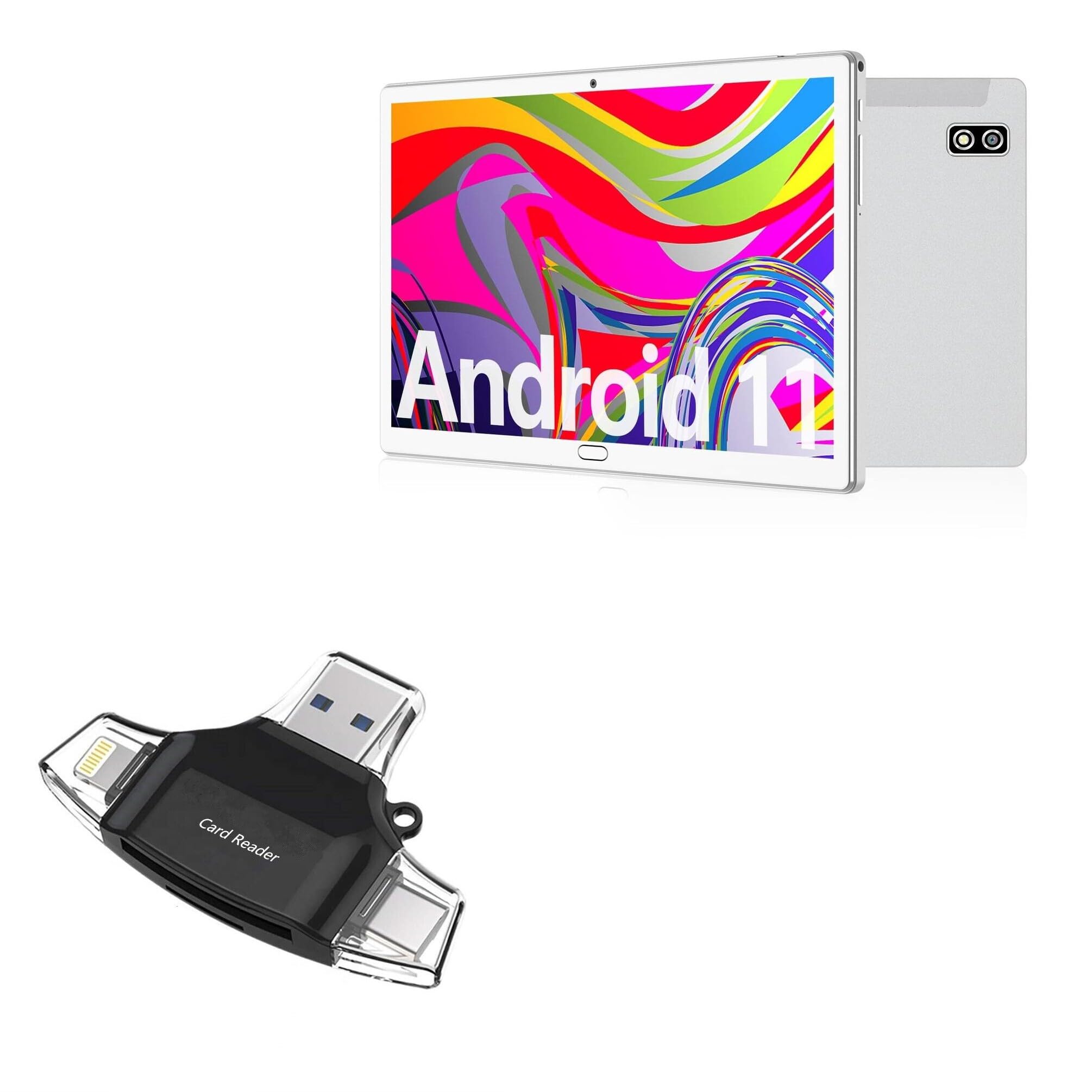 BoxWave Smart Gadget Compatible with TOOTON Android 11 Tablet TT-10 (10.1 in) - AllReader SD Card Reader, microSD Card Reader SD Compact USB - Jet Black