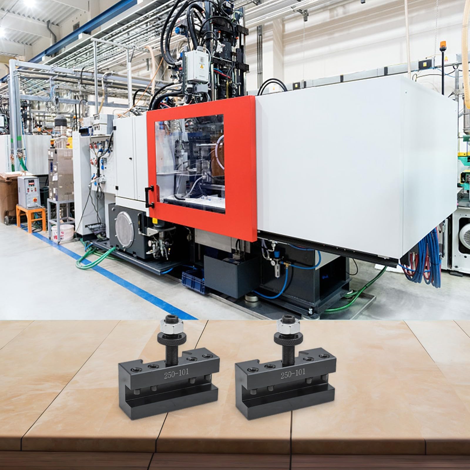 2 Stück Schnellwechsel-Werkzeughalter 250-101 für CNC-Drehmaschine, Stahl Werkzeugaufnahme für 3/16-1/2 Zoll Drehmeißel, wartungsfrei für schwere Zerspanung
