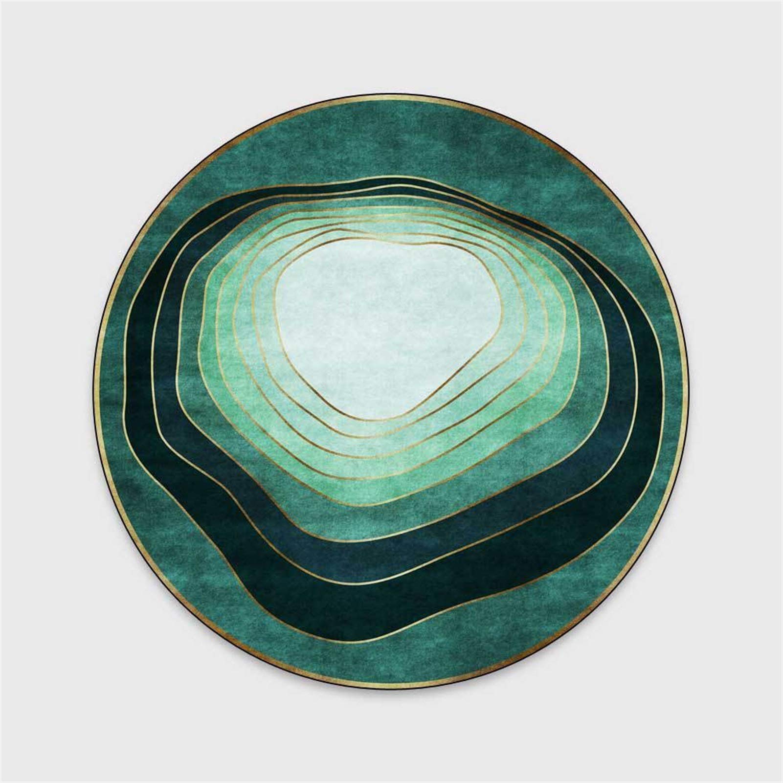 Tapis de gradient vert de luxe lumineux rond pour sublimer votre table basse de salon