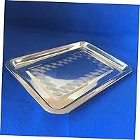 Vista 7 de Yardwe Bandeja engrosada de acero inoxidable para servir alimentos, bandeja para barbacoa, bandeja para servir al horno, 14.2x10.6 in