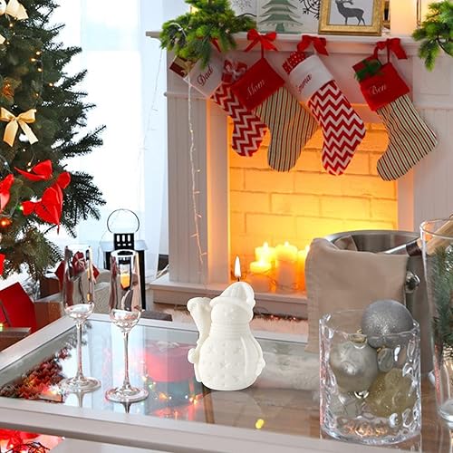 Vista 5 de Moldes de silicona para velas de muñeco de nieve de Navidad, molde de fundición de resina para hacer velas de bricolaje, arcilla polimérica, yeso