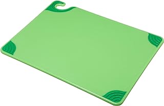 San Jamar Saf-T-Grip Plastic Cutting Board with Safety Hook, 15" x 20" x 0.5", Green