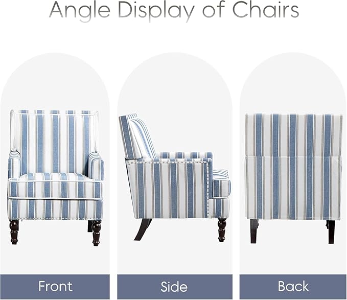 Sillón Vintage Rayas Azul y Blanco 1 Cuerpo miniatura 7