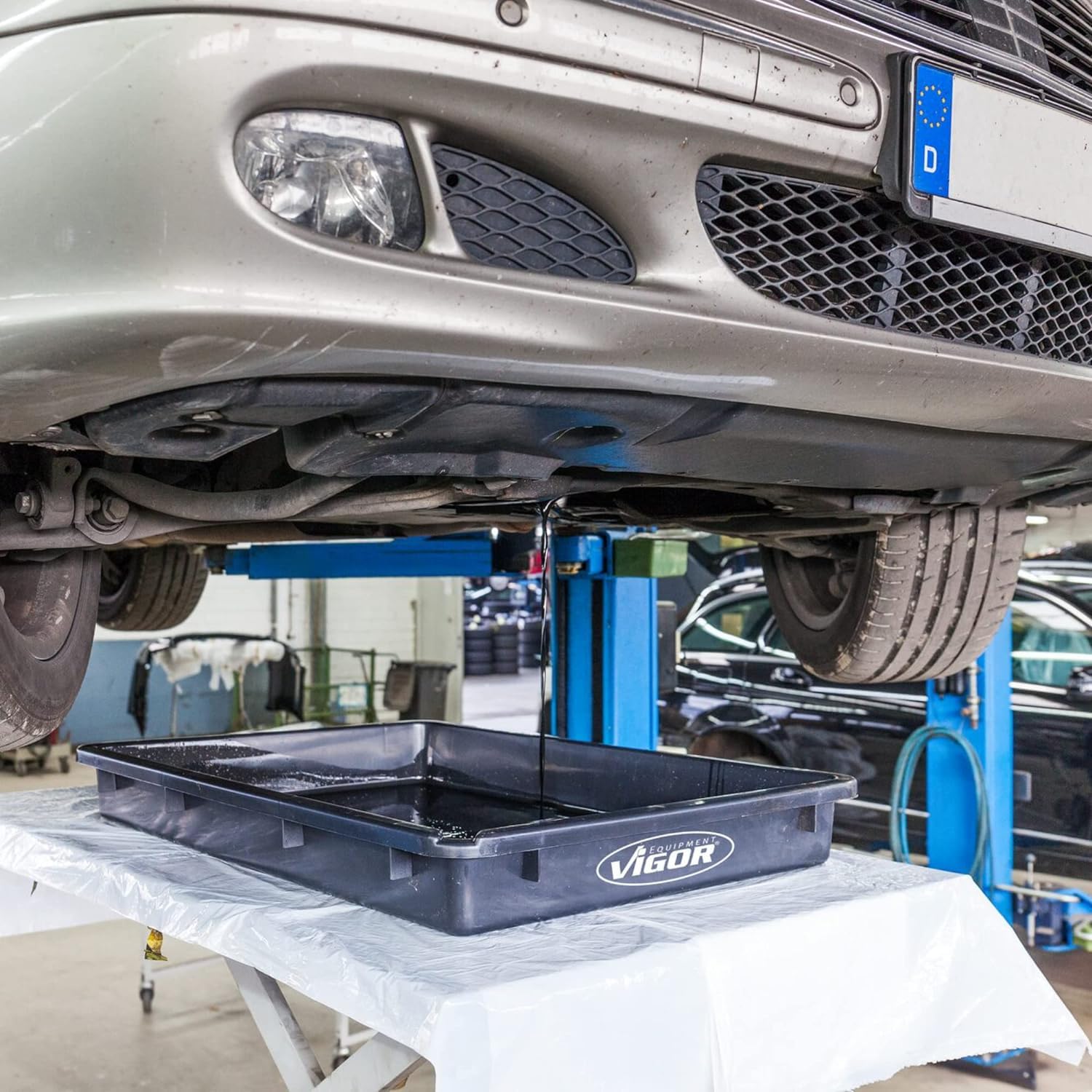 ViGOR V5488 Mehrzweckwanne I 80 x 52 x 10 cm große Lauge- und säurefeste Auffangwanne mit 50l Volumen für universellen Einsatz I aus TÜV-zertifizierter Produktion nach DIN ISO 16901