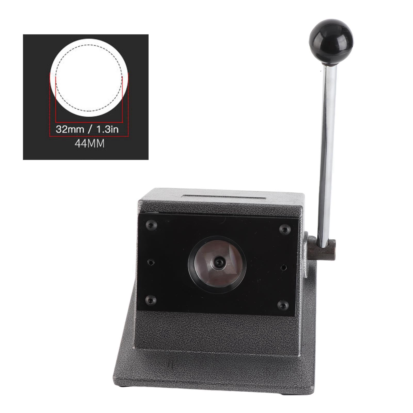 VBESTLIFE Herramienta de Perforación de Insignia Redonda, Troqueladora Redonda Duradera para Tarjetas de PVC de Cuero de Papel, Corte Preciso para Cuero, Tarjeta de PVC con Pegamento Magnético