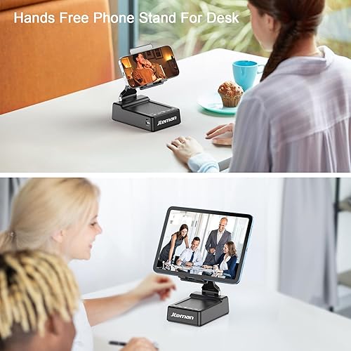Miniatura 6 de JTEMAN Regalos para hombres y mujeres, soporte ajustable para teléfono celular con altavoz Bluetooth y función de carga, genial idea de regalo para