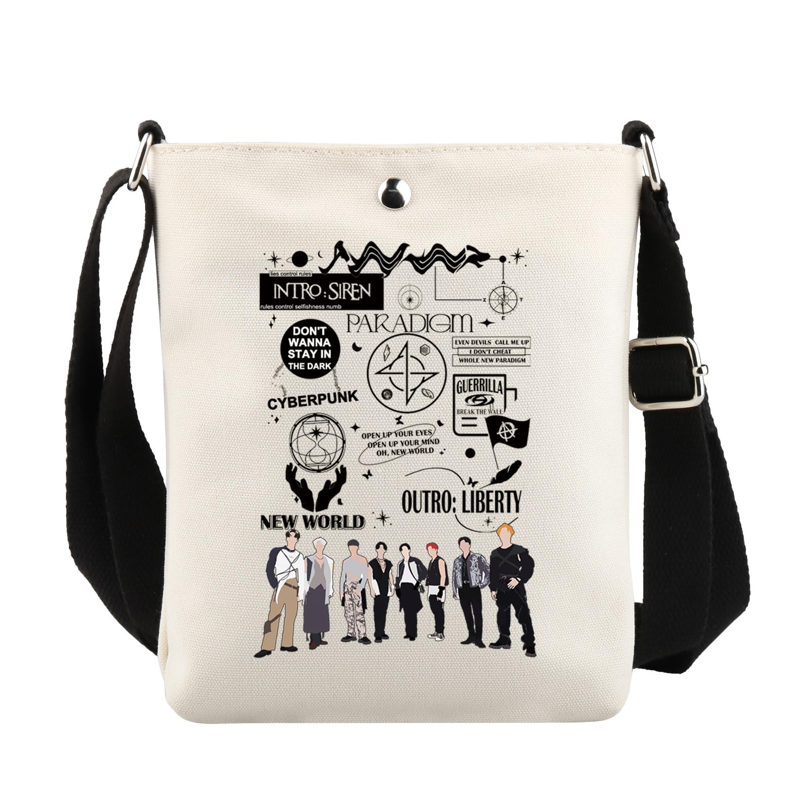 UJIMS K-POP Boy Group Gift Ateezz - Bolsa cruzada para fanáticos de los personajes de los fanáticos de la música, regalo inspirado en el álbum de cantantes, mercancía para amantes