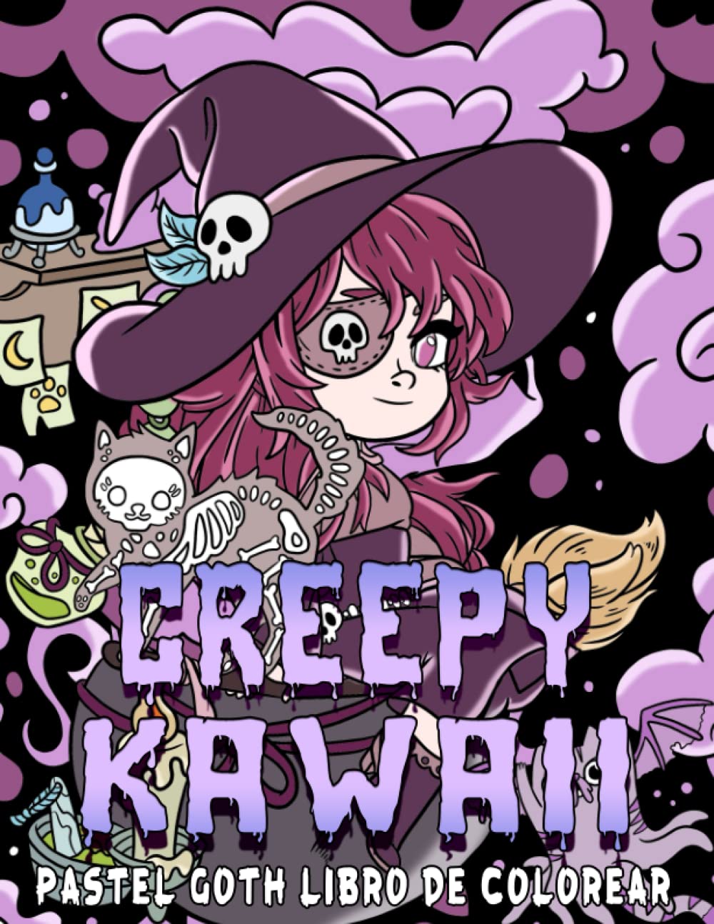 Creepy Kawaii Pastel Goth Libro de Colorear: Páginas para colorear de terror para niños y adultos - Regalo perfecto para Halloween