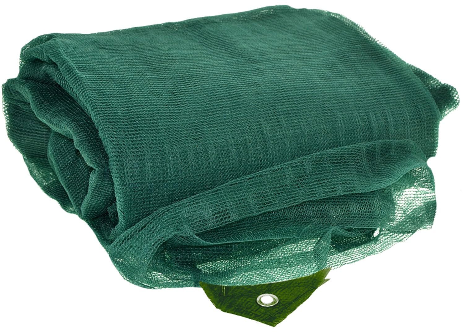 Netz für Oliven, verstärkt und mit Ösen, Dornenschutz, Plane mit Öffnung grün, 85 g/m² - 12 x 12 m