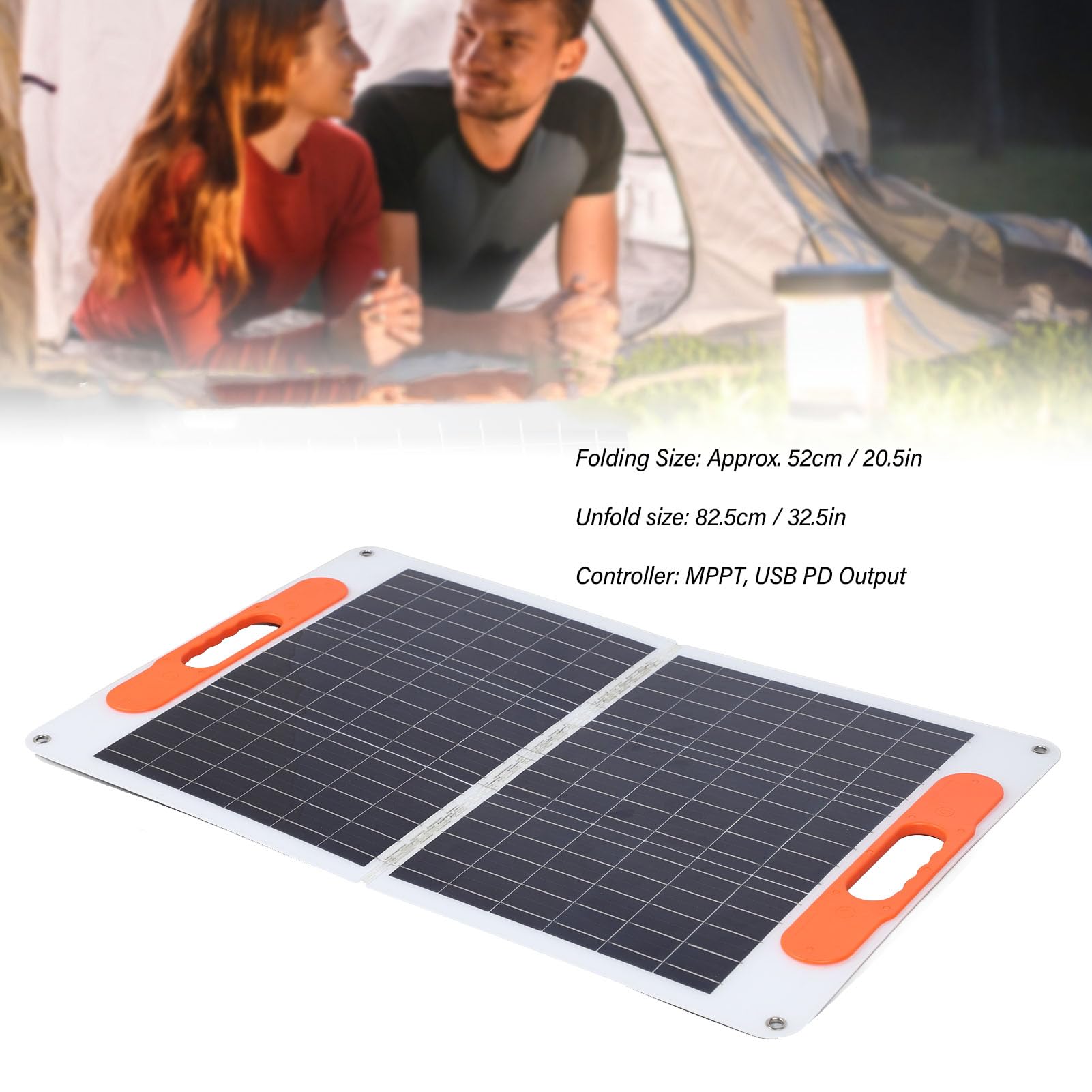 60 W faltbares Solarpanel-Ladegerät, tragbar, zusammenklappbar, DC-Anschluss, Solarpanel für Outdoor-Camping, Aufladen