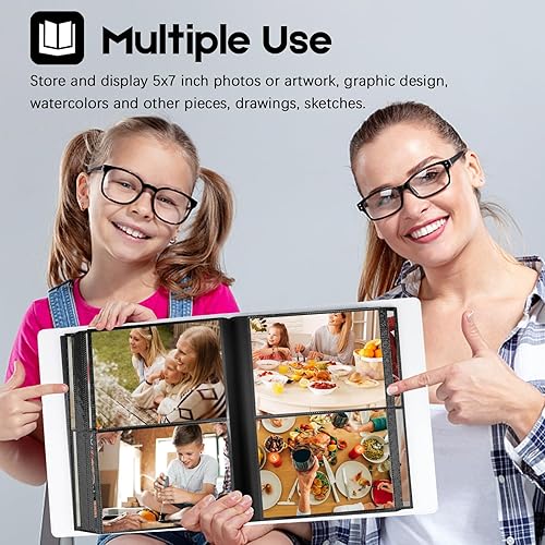 Miniatura 2 de Álbum de fotos de 5 x 7 pulgadas, 272 bolsillos para fotos de 5 x 7 pulgadas, álbum de fotos de 5 x 7 pulgadas, cubierta de cuero de gran capacidad,