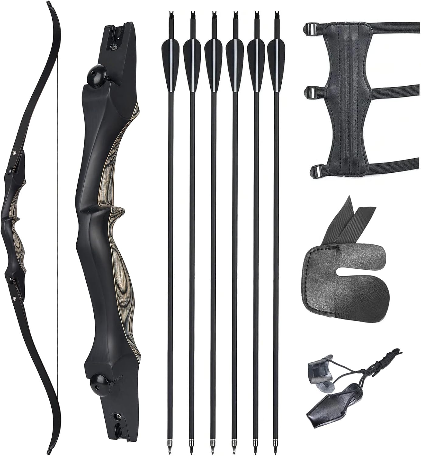62" Recurve Bow and Arrow Set for Adult Archery Hunting