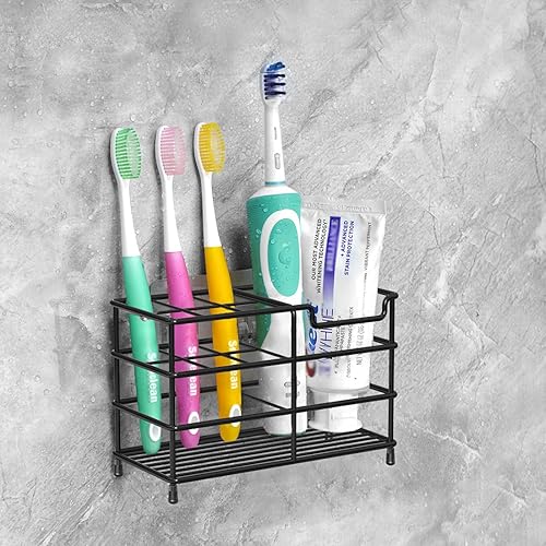 Vista 19 de Linkidea Soporte de pared para cepillo de dientes para baño, soporte de cepillo de dientes de acero inoxidable para cepillo de dientes eléctrico