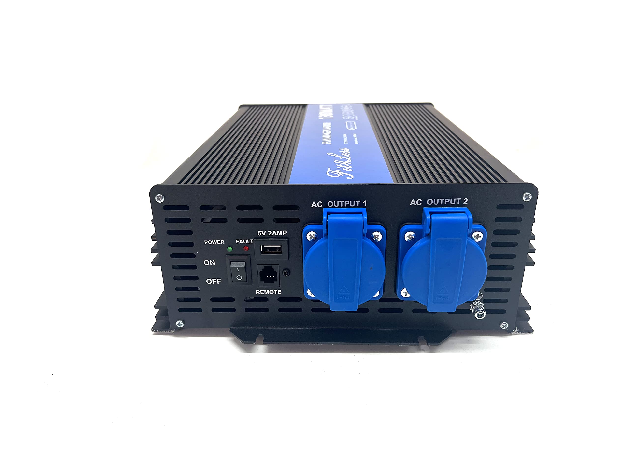 Reiner Sinuswelle Wechselrichter DC12V auf AC230W 50Hz mit Dual Schuko Buchsen, DC5V USB-Anschluss, LCD Draht Remote Kit für europäischen Markt (12V 1500W)