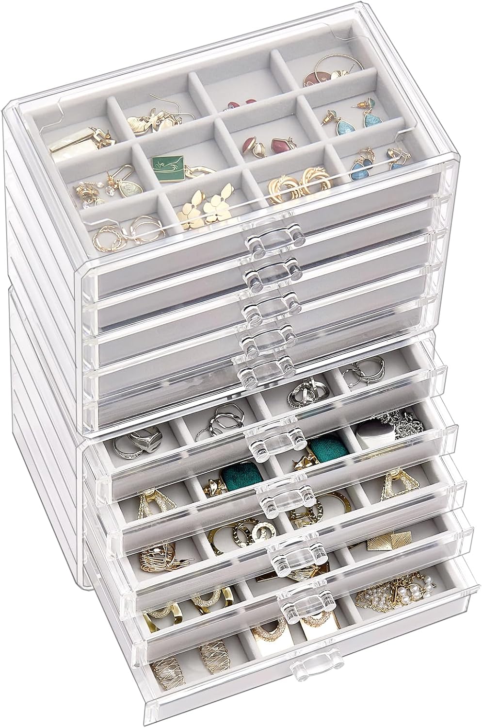 ProCase Earring Organiser Jewellery Organizer Box Bundle with Detachable Bracelet Holder Stand