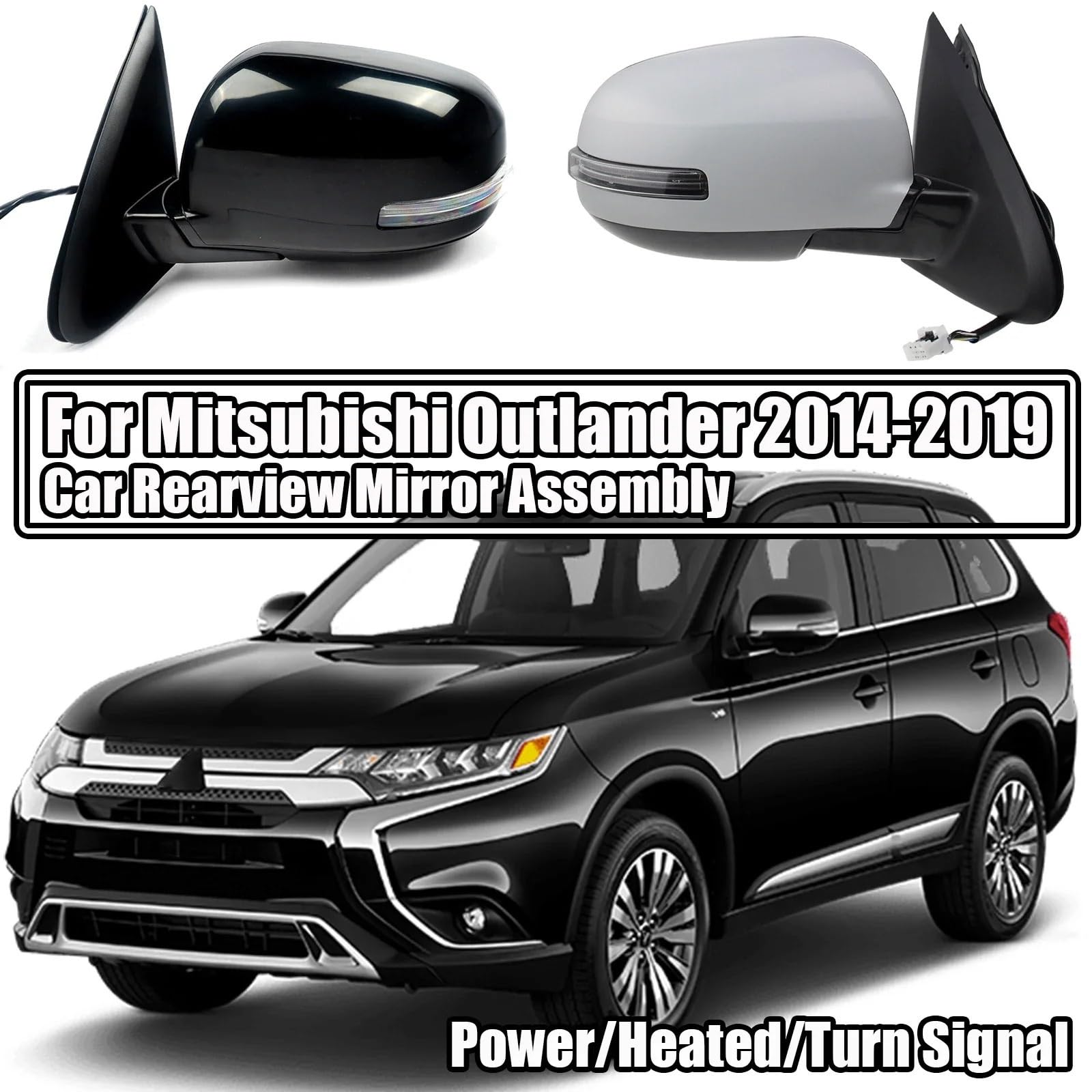 Pair Of Power Mirrors For 92-00 Mitsubishi Montero - Black Left Driver & Right Passenger